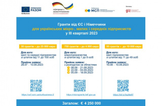 Three waves of grants for Ukrainian entrepreneurs from the EU and Germany in the 3rd quarter of 2023